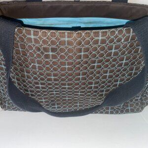 Kate Spade Brown and Blue Dot Noel Diaper Bag